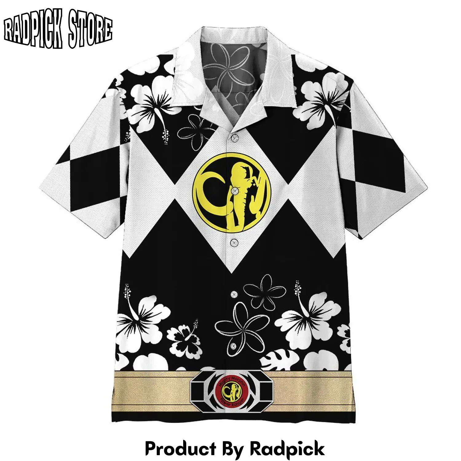 Radpick 3d mighty morphin power ranger black hawaii shirt rp292551